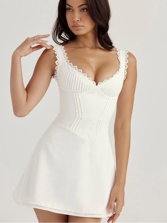 House of CB Dresses & Skirts - House of CB Tilly white pin tuck mini dress